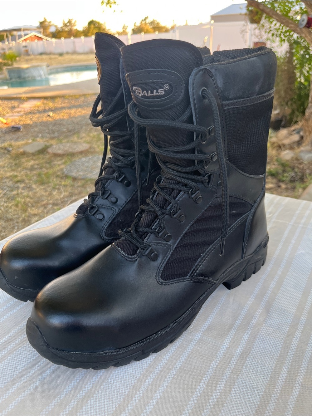 Vibram Men's Black Lace-Up Tactical Boots
